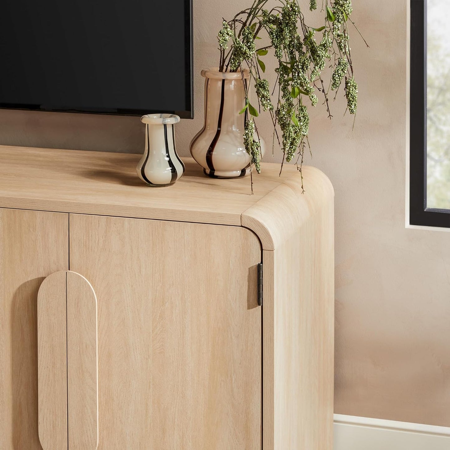 Chantelle Sideboard TV Stand with Storage, 70", Coastal Oak