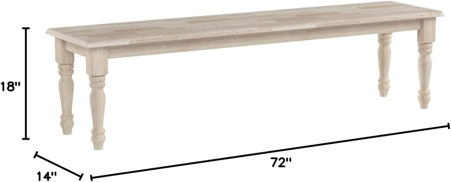 International Concepts BE-72S Shaker Style Bench, Unfinished