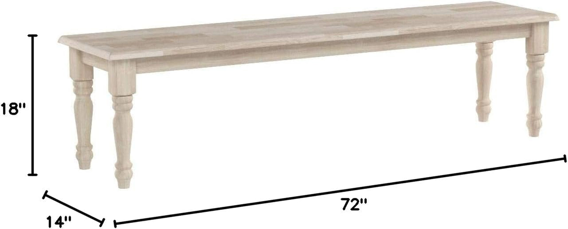 International Concepts BE-72S Shaker Style Bench, Unfinished
