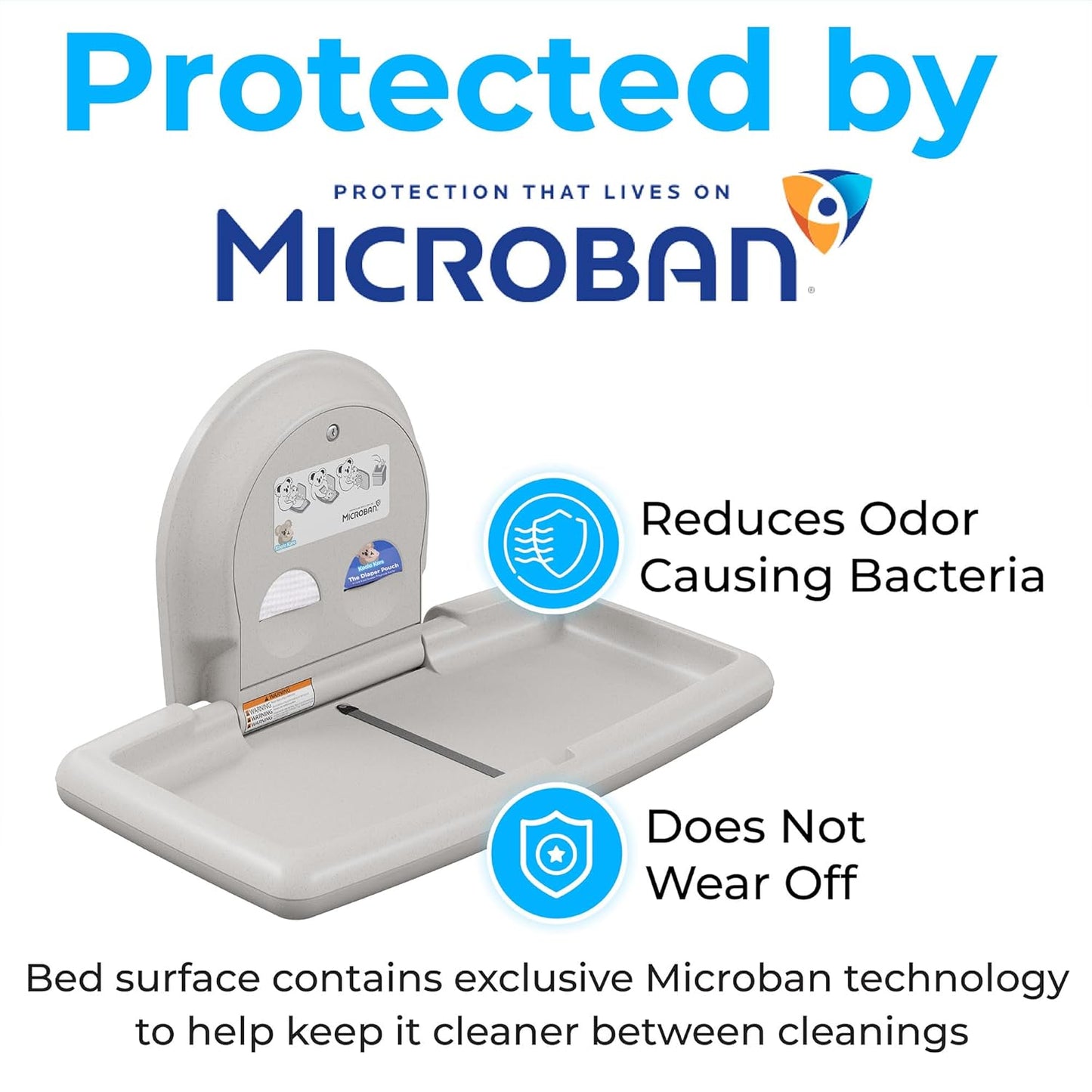 Surface-Mounted Horizontal Baby Changing Station, Model KB300-05 (White Granite)
