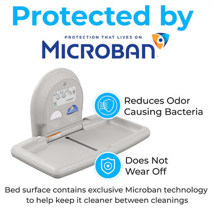 Surface-Mounted Horizontal Baby Changing Station, Model KB300-05 (White Granite)