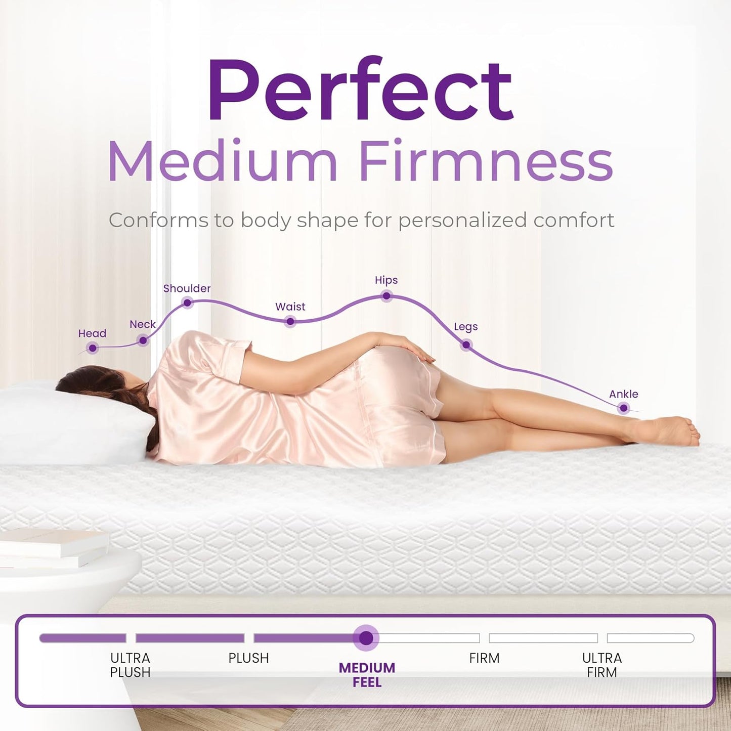 8 Inch Full Cooling Gel Memory Foam Mattress for Cool Sleep Medium Firm Certipur-Us Certified Foam, Mattress in a Box Pressure Relief Removable Cover No Fiberglass (Full, 8 In)