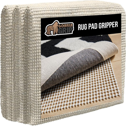 Strong Rug Pad Gripper, US Designed, Grips Keep Area Rugs Safe and in Place, Thick, Slip and Skid Resistant Pads for Hard Floors, under Carpet Mat Cushion and Hardwood Protection 2X3 FT