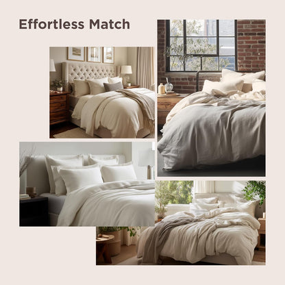Bedsure Duvet Cover King Size-3 Pieces Prewashed 100% Polyester -Like Extra Soft Bedding Set, Includes 1 Duvet Cover 104X90 Inches with Zipper Closure & 2 Pillow Shams,Linen, Comforter Not Included