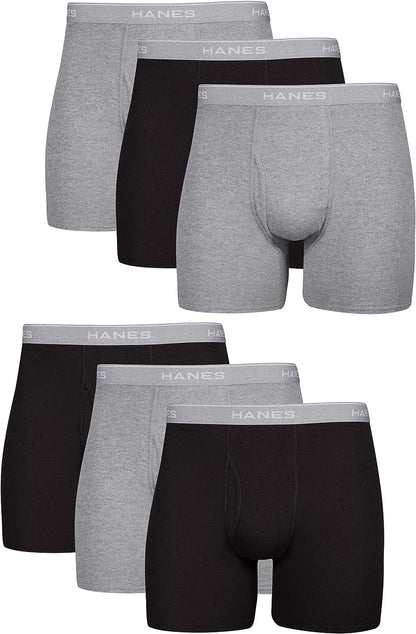 Mens Underwear Boxer Briefs Pack, Cool & Breathable Cotton Moisture-Wicking Underwear for Men, No Ride Up