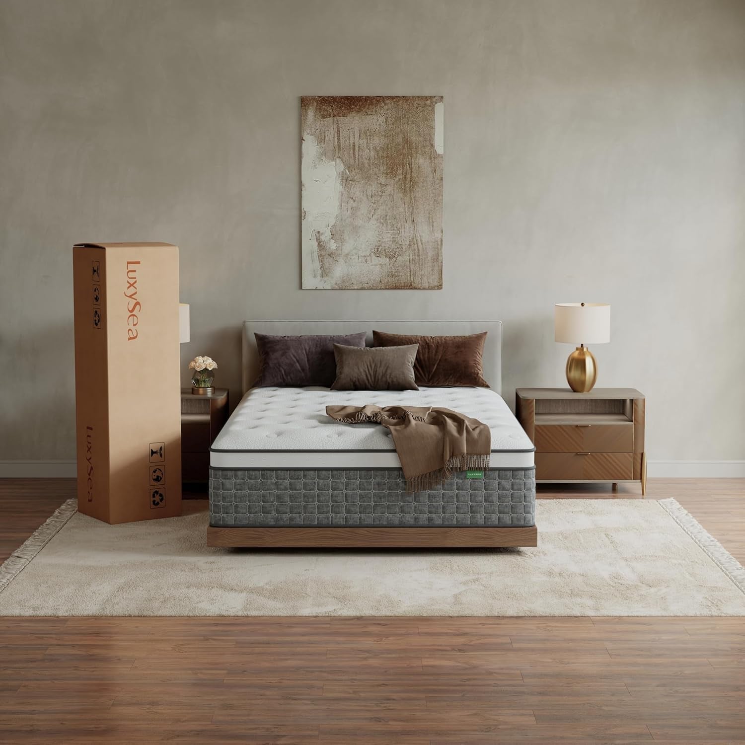 King Size Mattress, Medium Firm 14 Inch Hybrid Mattress King Size in a Box - Memory Foam & Pocket Springs for Back Pain Relief, Fiberglass Free, Motion Isolation, Certipur-Us & OEKO-TEX Certified