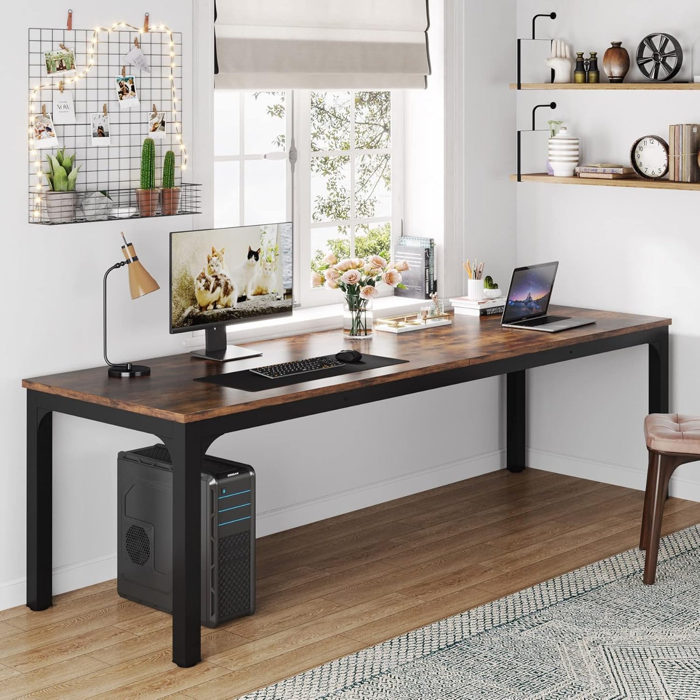78.7 Inches Extra Long Computer Desk 2 Person Desk, Double Long Desk, Workstaion for Home Office