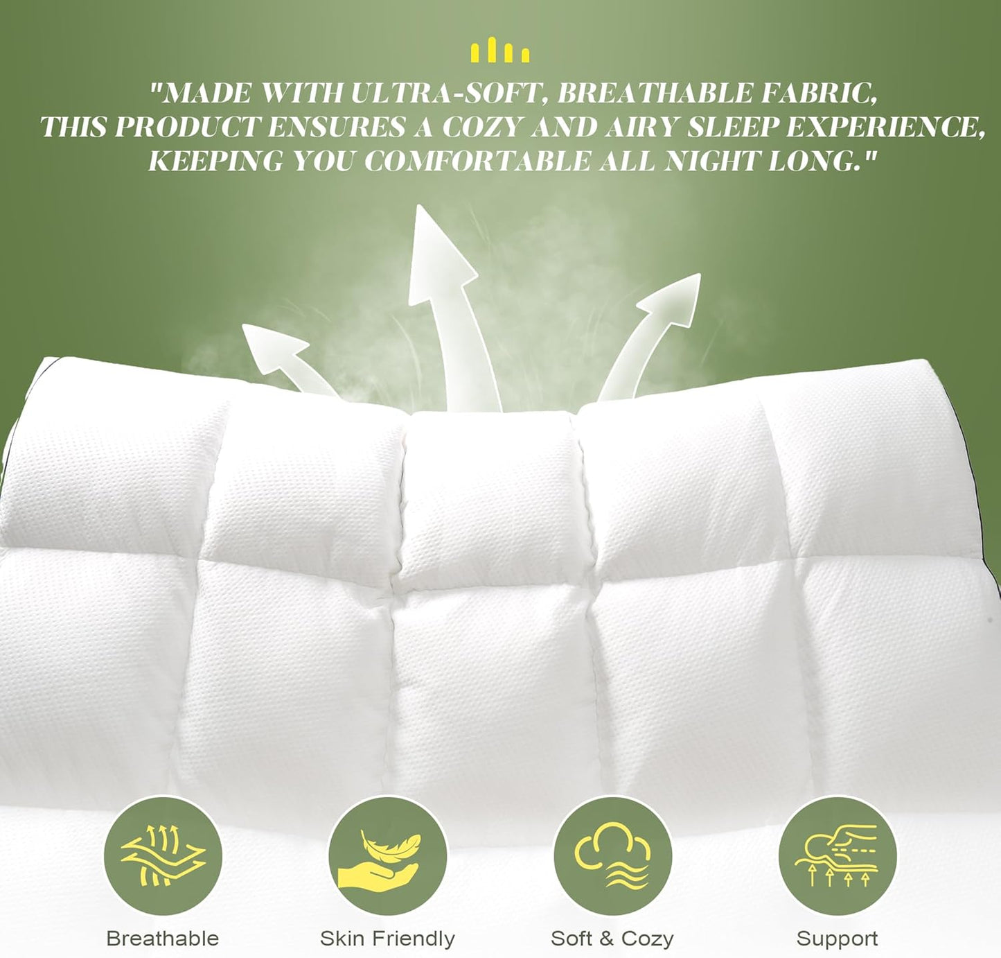 3 Inch Memory Foam Mattress Topper Queen Size, Extra Soft Pillow Top Mattress Topper, Fluffy Shredded Memory Foam Filled, Breathable Mattress for Back Pain Relief, 60X80 In.