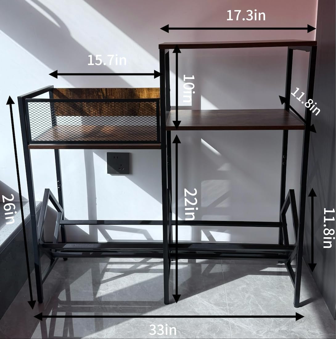 Record Player Stand with Vinyl Storage, Heavy-Duty Audio Cabinet for Records, Turntable, Receiver, Speakers, Wood Media Console for Living Room, Retro Industrial Style