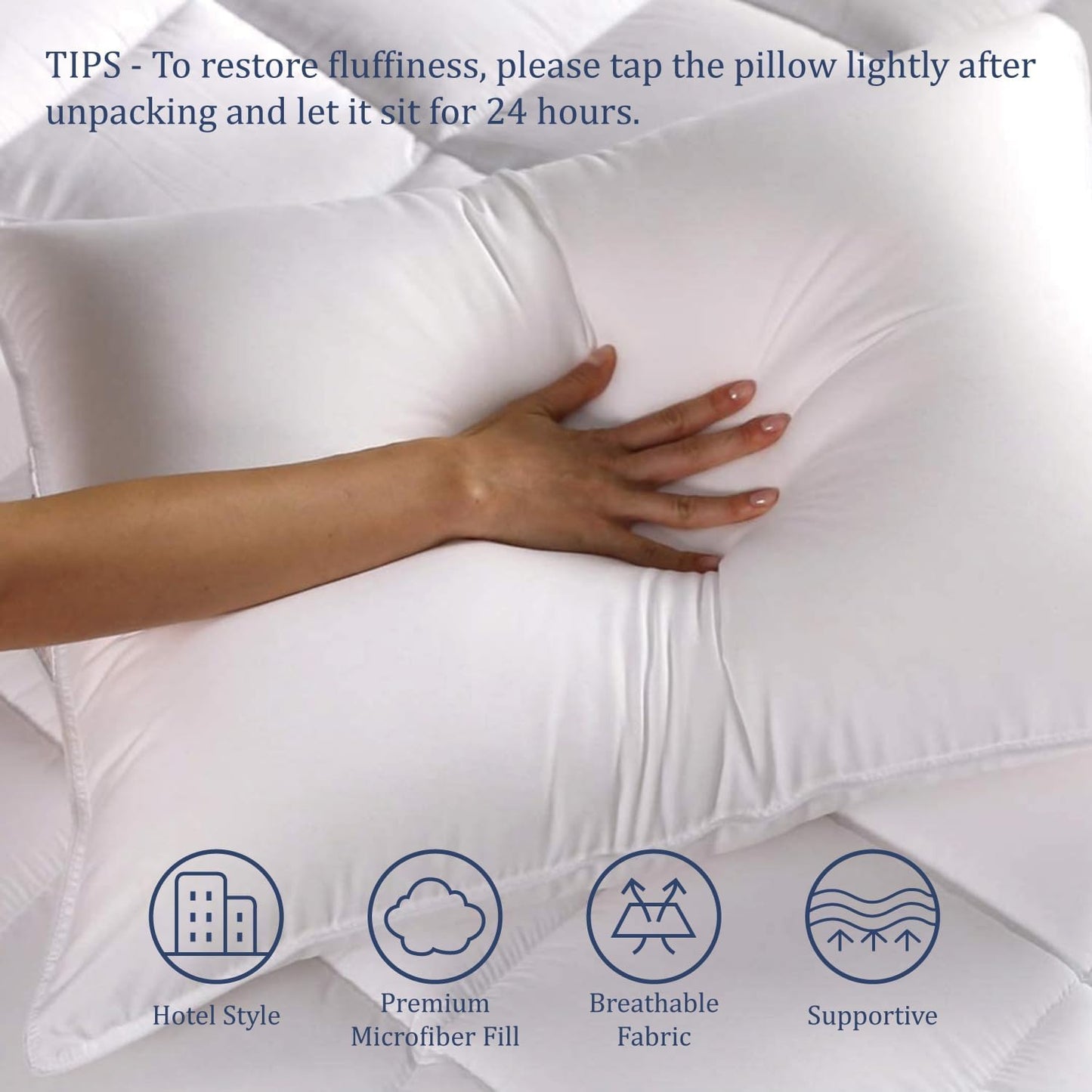 Bed Pillow King Size Set of 2, Shams Insert 20 X 36 Inch, down Alternative Cooling Pillows for Stomach, Side or Back Sleeper