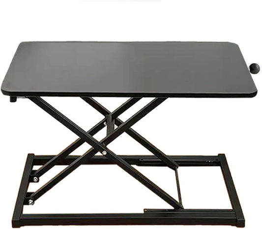 Standing Desk Converter Height Adjustable,Keyboard Riser for Stand up Desk Riser, Easy Lift Height Converter Computer Workstations Home Office Study Room Portable Small Table Black Size 23.6 Inch D