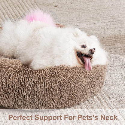 Orthopedic Dog Bed Comfortable Donut Cuddler round Pet Beds Ultra Soft Washable Dog and Cat Cushion (20''/23''/30'') (23'', Brown)