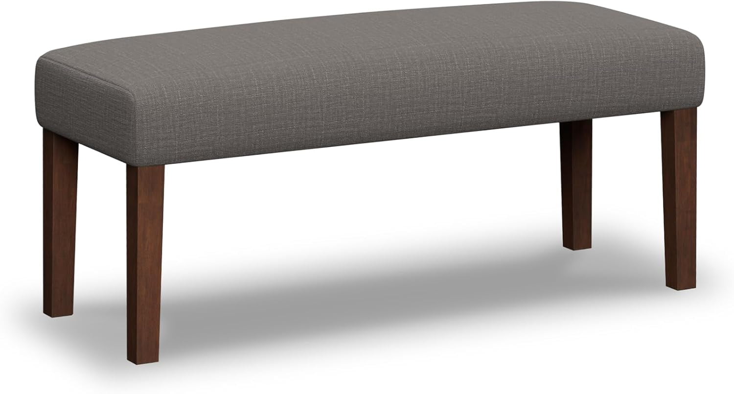 Bench for Bedroom End of Bed, 44 Inch Entryway Bench for Living Room, Dining Bench with Padded Seat and Solid Wood Leg for Kitchen, Indoor and Hallway (Brown)