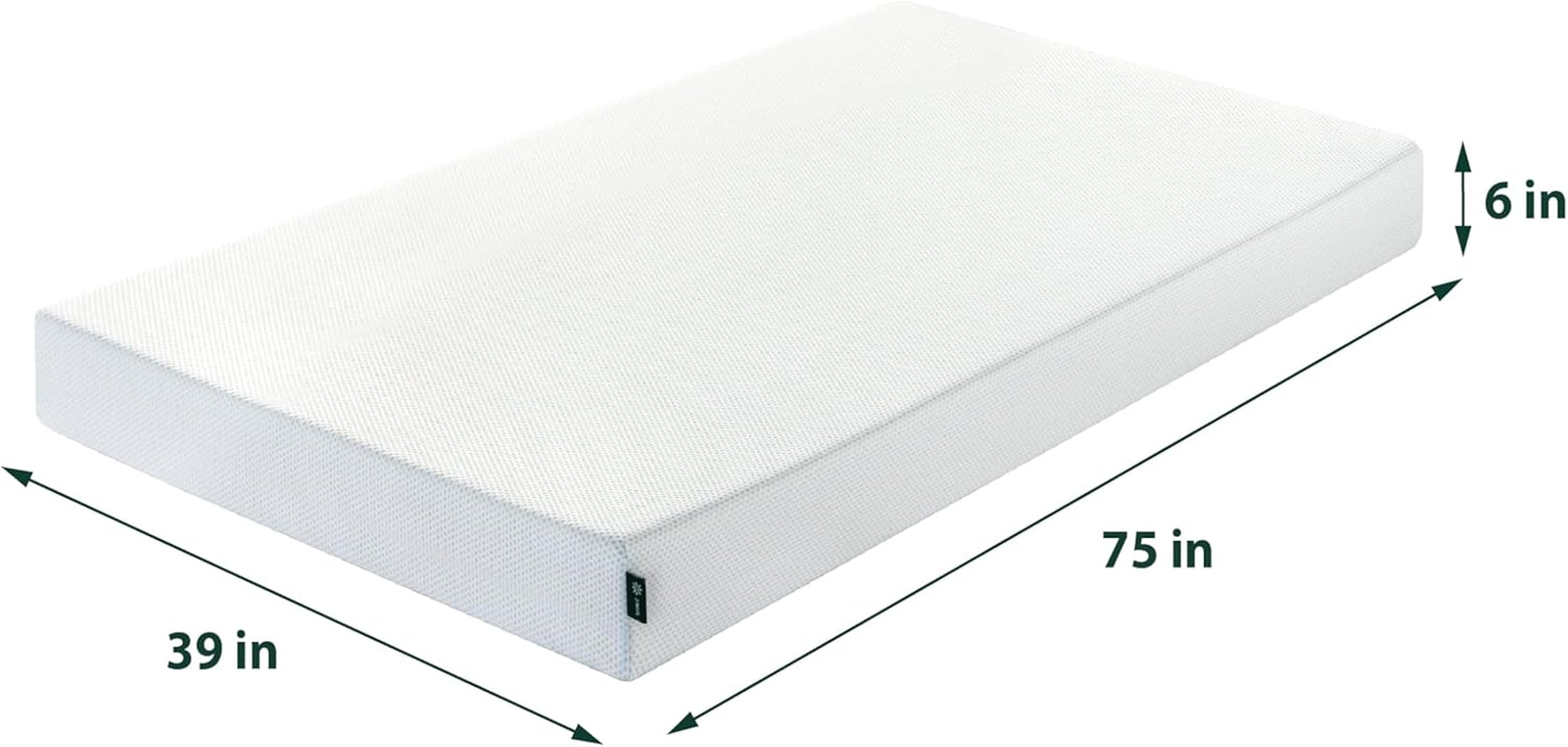 6 Inch Green Tea Cooling Memory Foam Mattress [New Version], Twin, Fiberglass Free, Medium Firmness, Cooling Gel Foam, Certified Safe Foams & Fabric, Mattress in a Box
