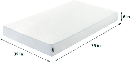 6 Inch Green Tea Cooling Memory Foam Mattress [New Version], Twin, Fiberglass Free, Medium Firmness, Cooling Gel Foam, Certified Safe Foams & Fabric, Mattress in a Box