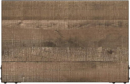 Signature Design by Ashley Trinell Rustic 2 Drawer Nightstand with USB Charging Stations, 29.65" Tall, Warm Brown