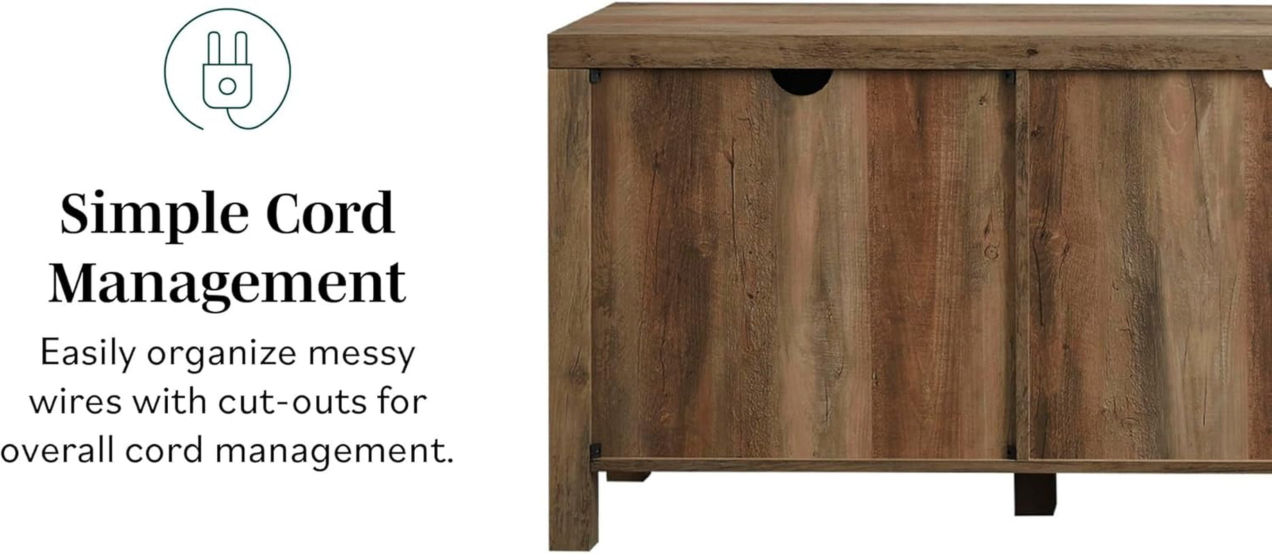Georgetown Modern Farmhouse Double Barn Door TV Stand for Tvs up to 80 Inches, 70 Inch, Rustic Oak, without Fireplace, 15.75 X 70 X 24 Inches