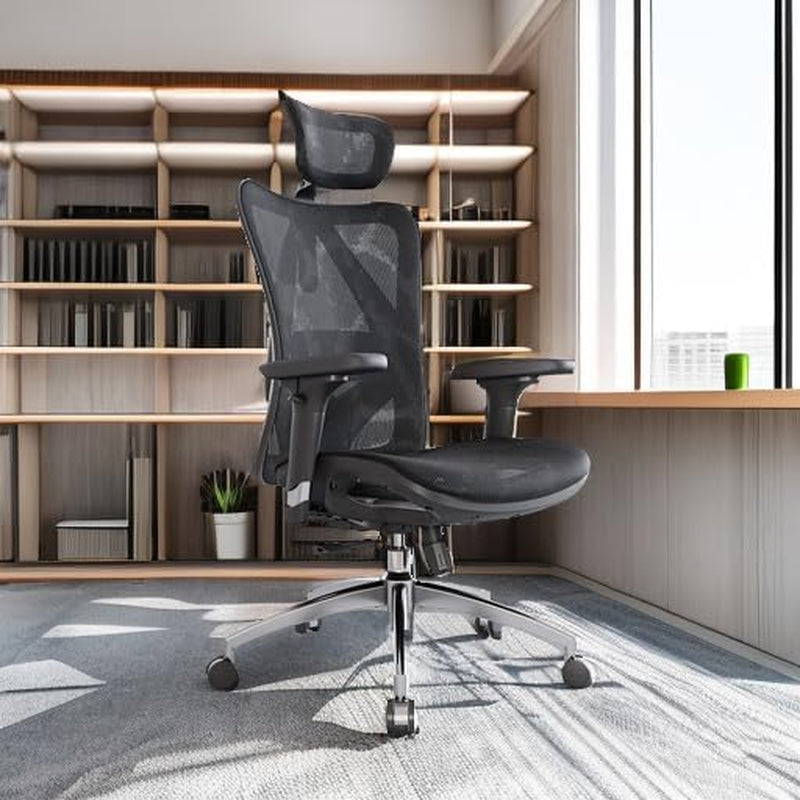 M57 Ergonomic Office Chair with 3 Way Armrests Lumbar Support and Adjustable Headrest High Back with Tilt Function (Black)