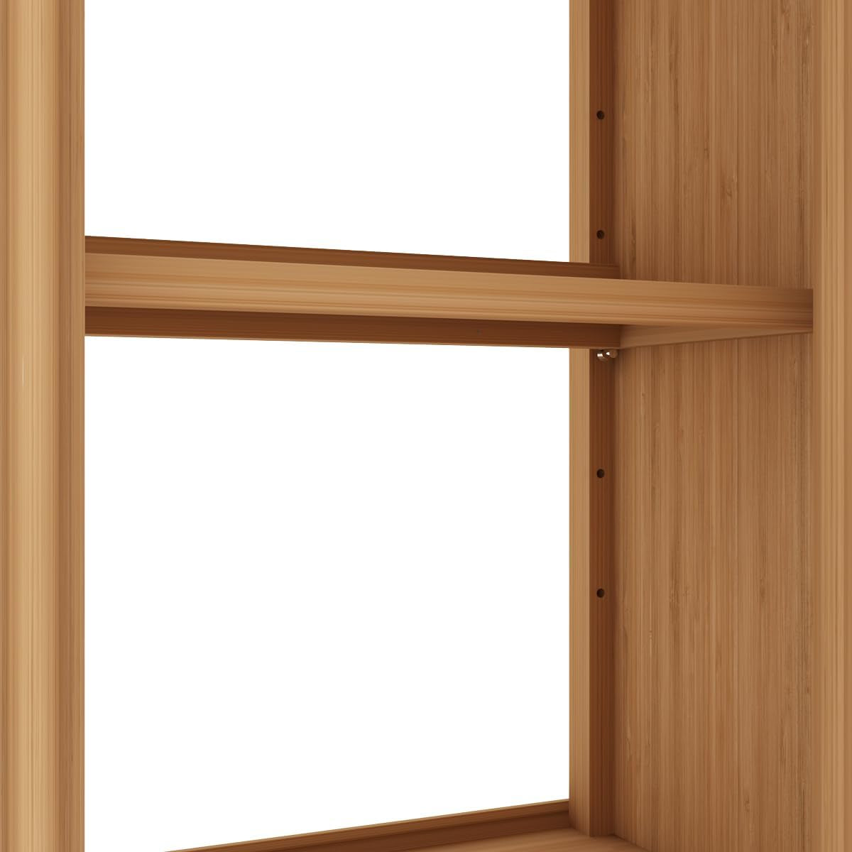 Bamboo over the Toilet Storage Cabinet - 67" Tall Freestanding Toilet Storage with 2 Doors & Open Shelf, Extra Large Capacity Space Saver for Bathroom, Laundry Room (Natural)