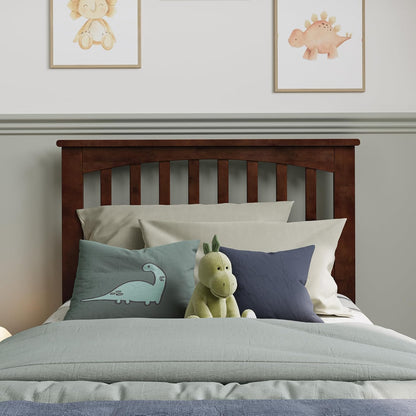 , Mission Twin Solid Wood Headboard, Walnut