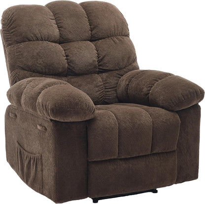 Rocking Recliner Chair,360° Swivel Rocker Chair for Living Room,Upholstered Fabric Glider Nursery Chair with Side Pockets for Small Spaces,Q235 Steel Frame Lazy Boy Recliner Single Sofa