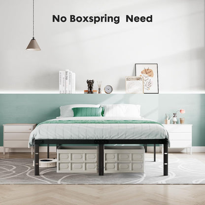 Queen Bed Frame - Heavy Duty Metal Platform Bed Frames Queen Size with Storage Space under Frame, No Box Spring Needed, 14 Inches, Sturdy Steel Slat Support