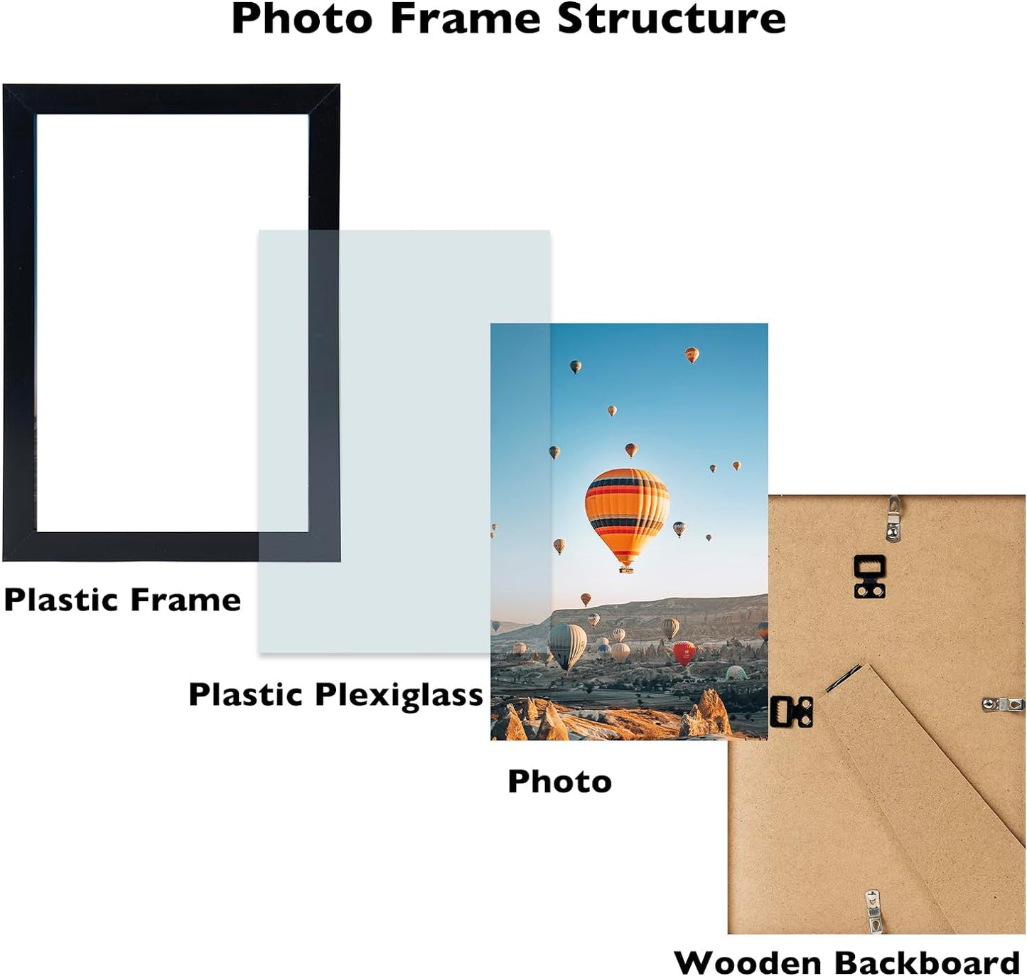 8.5X11 Inch Picture Frame Black for Certificate Poster and Photo, Horizontal and Vertical Formats for Wall Hanging or Tabletop, 8.5X11 Frame with Shatter Resistant Plexiglass, Black
