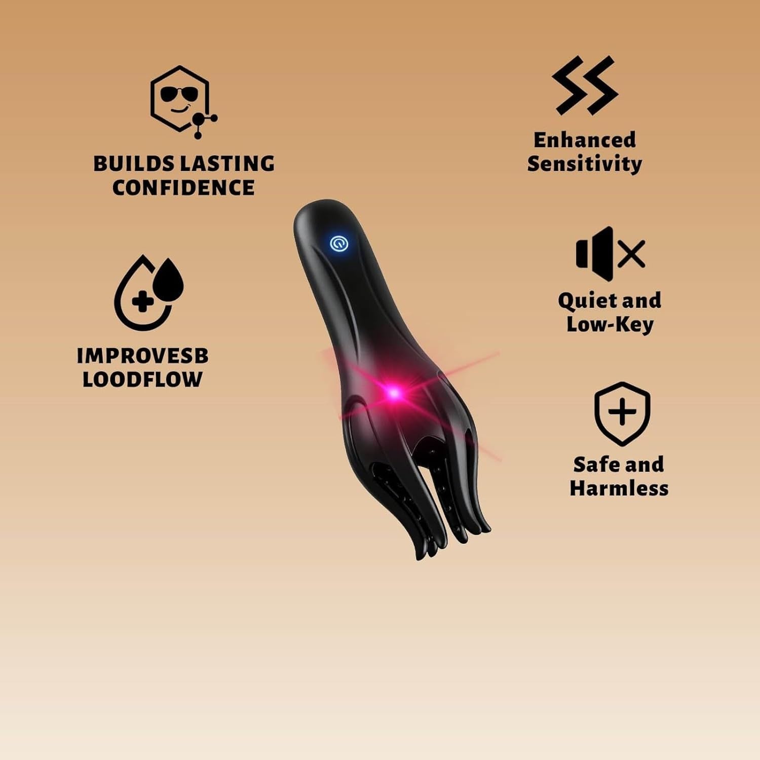 Mansculpt Wave Therapy Pro, Wave Therapy Pro for Ed, Waterproof USB Rechargeable Men’S Training Device, Easy to Clean & Portable (1Pc)