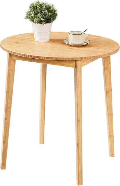 Bamboo Dining Table, round Dining Table for 2, 27.5" Kitchen Table for Small Space, Writing Table, Easy to Assemble, for Dining Room, Living Room, Office, Kitchen, Apartment, Natural YL71CZ01G1