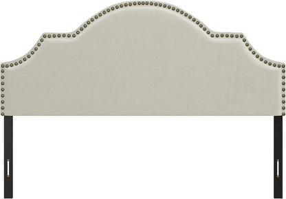 , Cynthia Upholstered Full/Queen Adjustable Headboard, Cream