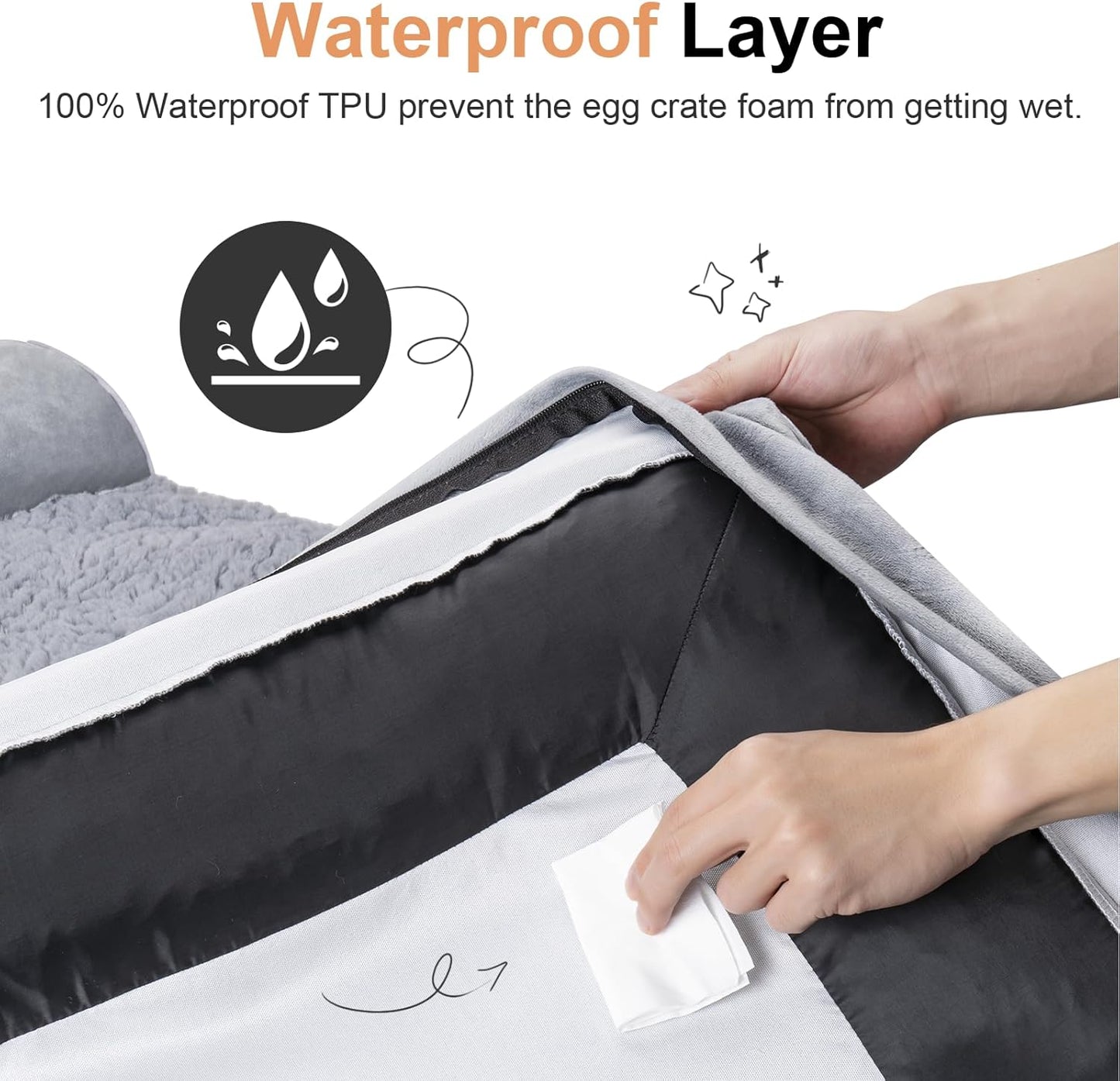 Large Dog Bed Orthopedic Washable: Beds Bolster XL Bed Large Big Dogs Memory Foam Couch Sofa Waterproof with Removable Cover