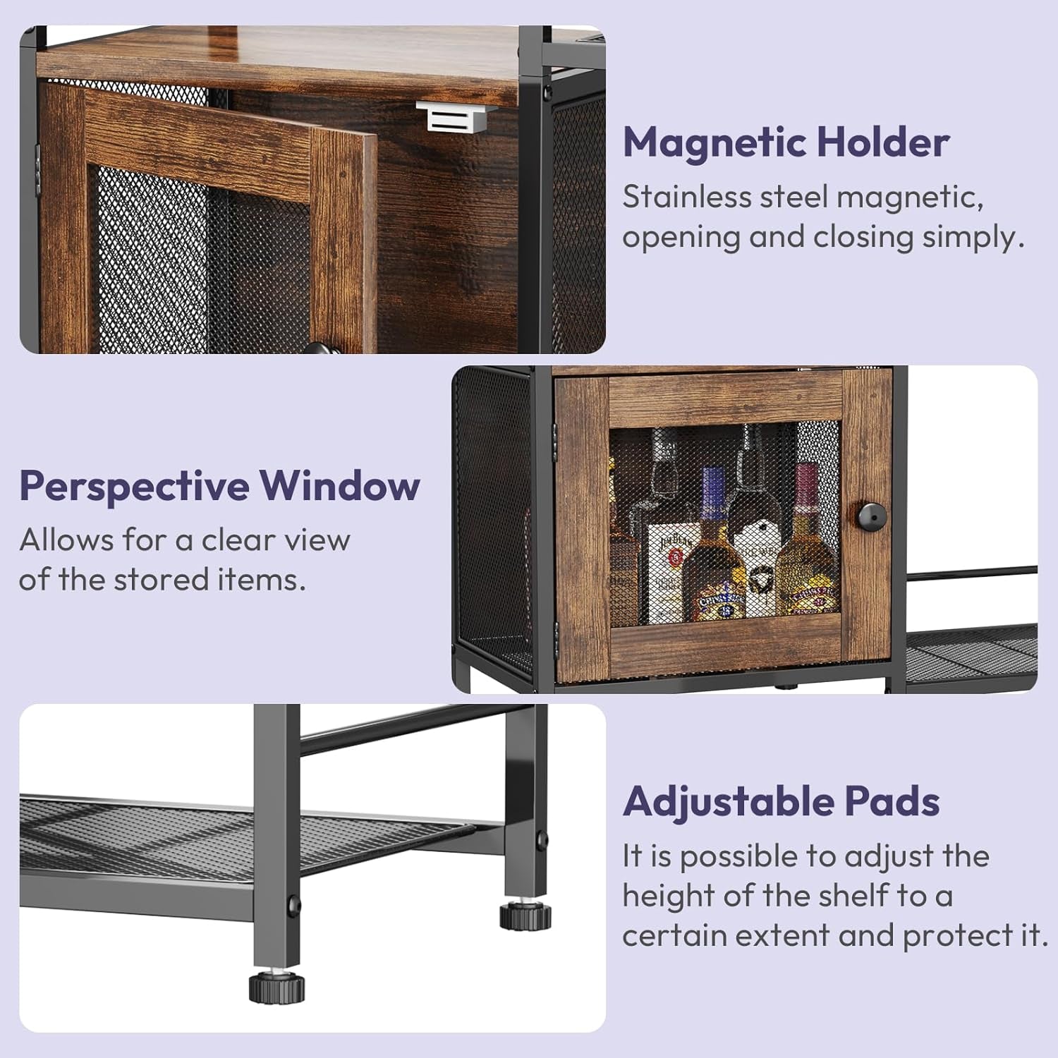 Coffee Bar Cabinet for Home - Farmhouse Coffee Stand Station Multi-Purpose Buffet Sideboard Cabinet with Drawers - Kitchen Bar Table for Living Room, Corner, Small Space, Espresso