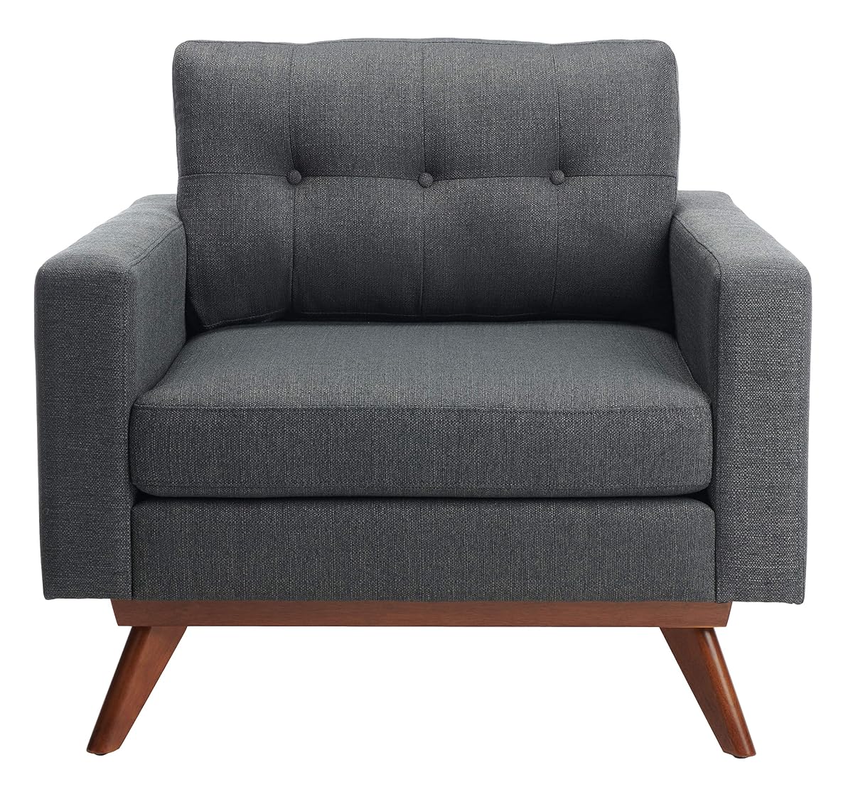 Safavieh Couture Home Gneiss Mid-Century Modern Slate Grey Linen Arm Chair