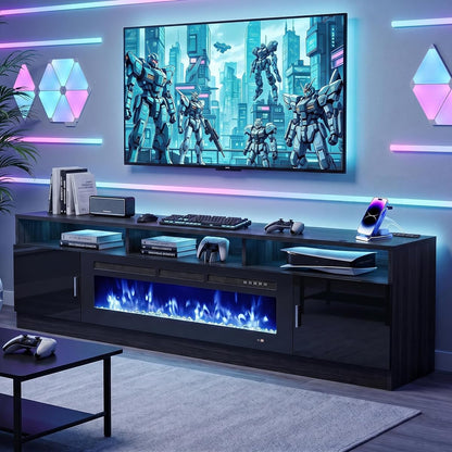 70" Fireplace TV Stand with Power Outlet for TVs UP to 80"
