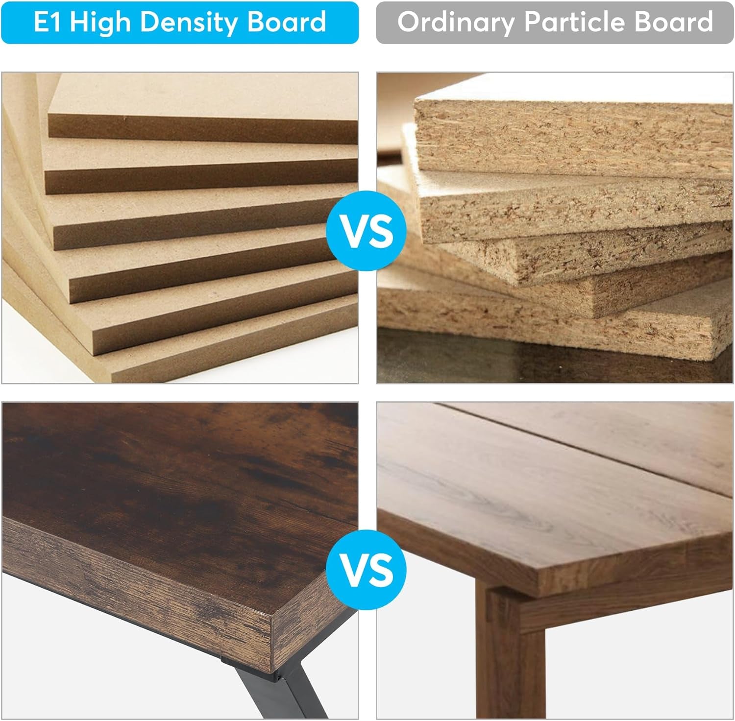Modern Walnut/White 55" Heavy Duty Computer Desk, Study & Work Desk, 23.6"D X 55.1"W X 29.5"H, Z-Shaped Metal Legs, 330 Lbs Capacity