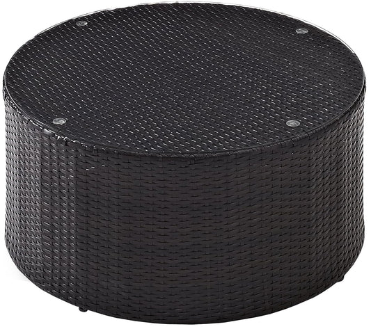 Brown all weather rattan wicker round outdoor coffee table