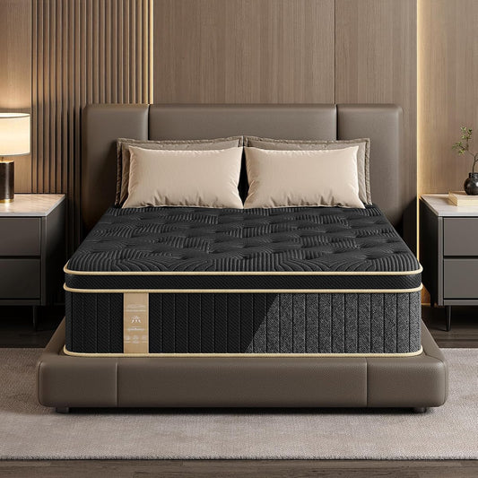 Mattress Queen Size, 12 Inch Queen Hybrid Mattress in a Box
