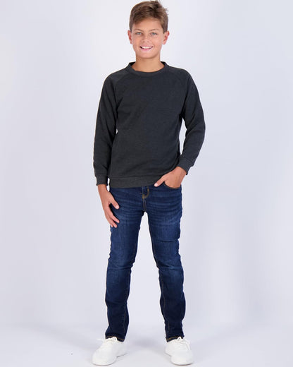 3 Pack Boys' Fleece Crew Neck Long Sleeve Sweatshirt - Soft Pullover Sweaters for Youth Kids Boys & Girls