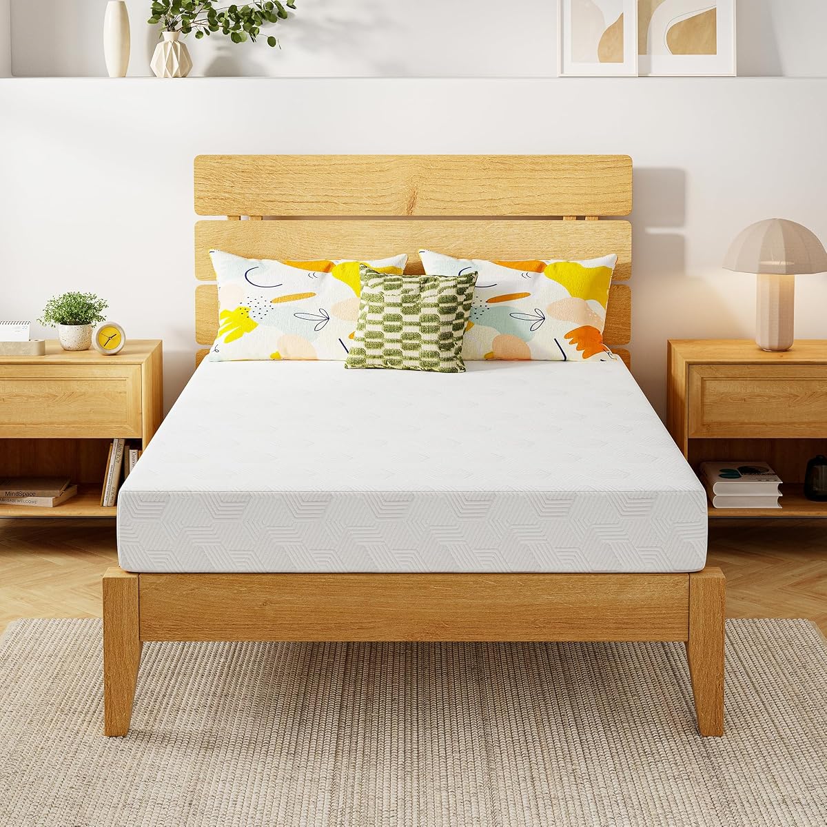 8 Inch Full Size Memory Foam Mattress,Cooling Green Tea Gel,Med Firm