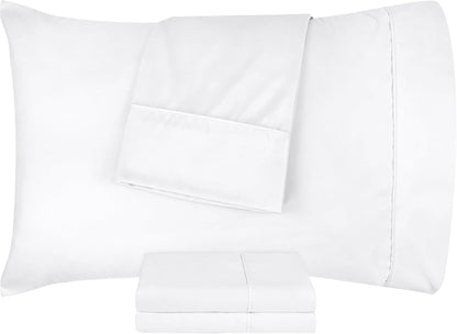 King Pillow Cases - 4 Pack - Envelope Closure - Soft Brushed Microfiber Fabric - Shrinkage and Fade Resistant Pillow Covers King Size 20 X 40 Inches (King, White)