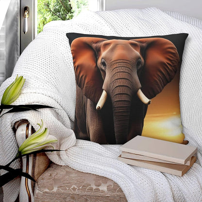 Elephant sunset in Kenya throw pillow cover
