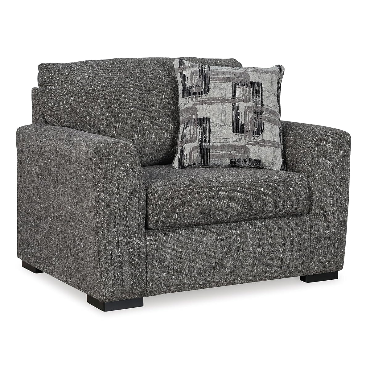 Signature Design by Ashley Gardiner Modern Upholstered Oversized Chair with 1 Throw Pillow, Gray