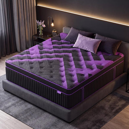 Queen Mattress 14 Inch, Medium Firm Hybrid Mattress, Undisturbed Sleep