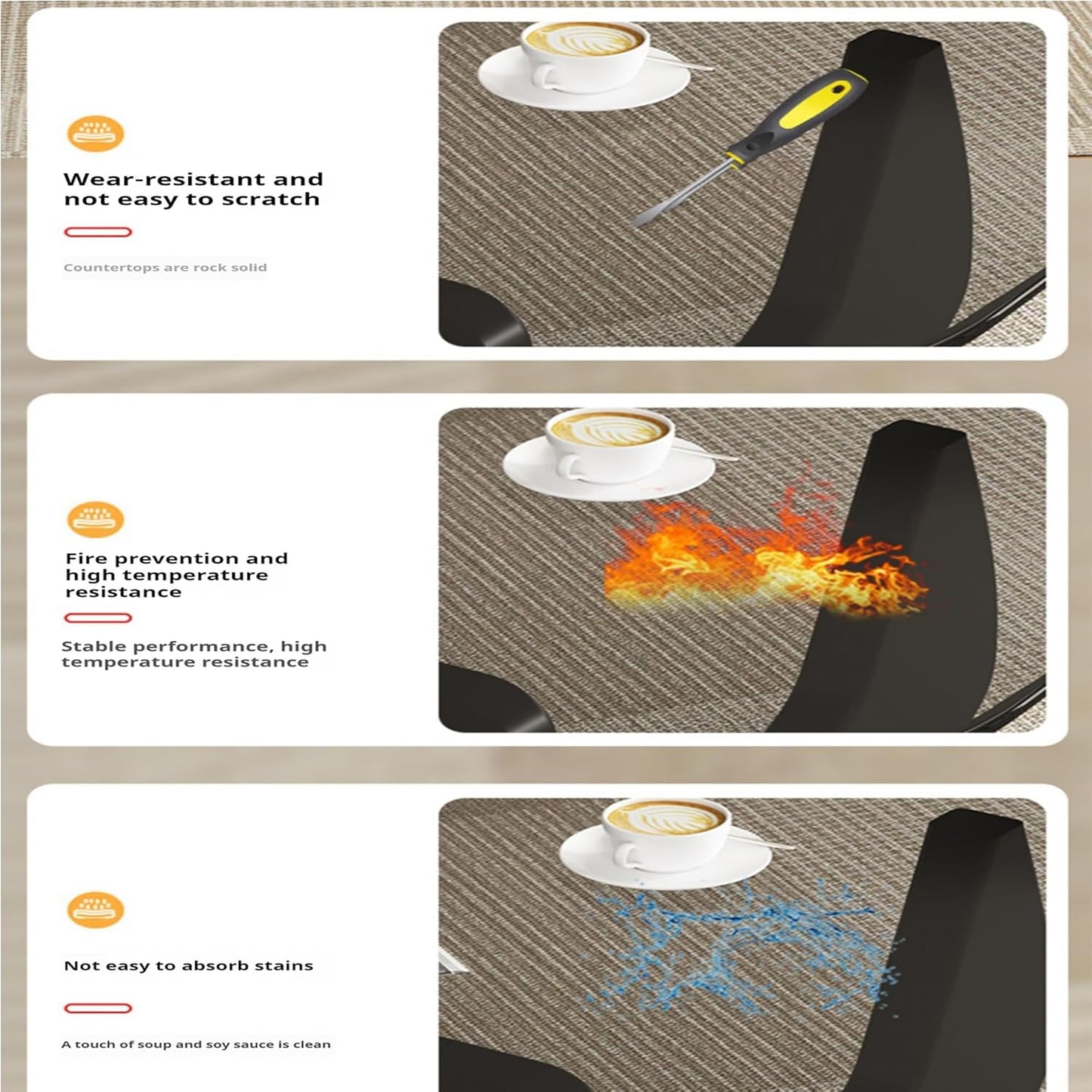 Modern Glass Coffee Table, 32.68" D X 22.44" W X 15.75" H, Abstract round Tea Tables for Living Room Home Office Industrial Cocktail Tables (Walnut-Brown Glass, 32.68")