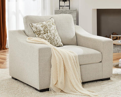 47" W Oversized Accent Chair, Comfy Upholstered Sofa Chair with Large Seat and Wide Armrest, Pet-Friendly Modern Lounge Armchair for Living Room/Apartment/Bedroom, Premium Linen, Oatmeal