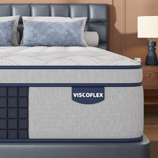 Extra Firm Queen Mattress 14 Inch, Deep Sleep Hybrid Mattress for Lumbar Support & Back Side Sleepers, Pain Relief Mattresses in a Box with Pocket Springs & Cooling Gel CertiPUR-US