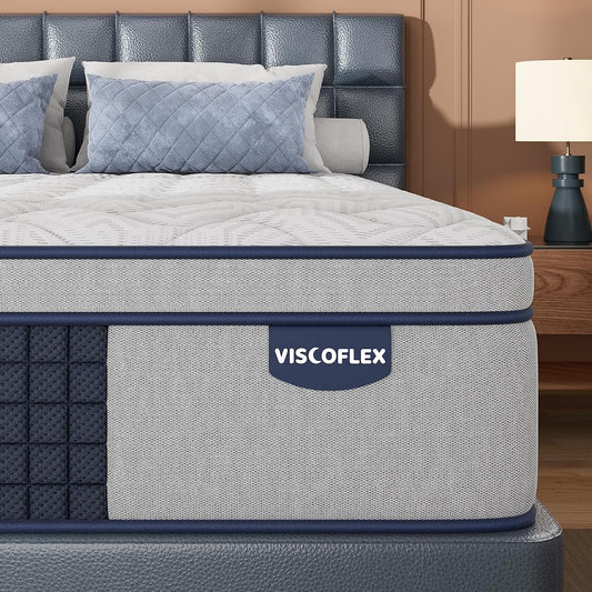 Firm Queen Mattress 12 Inch Hybrid Mattress Comfort & Back Pain Relief