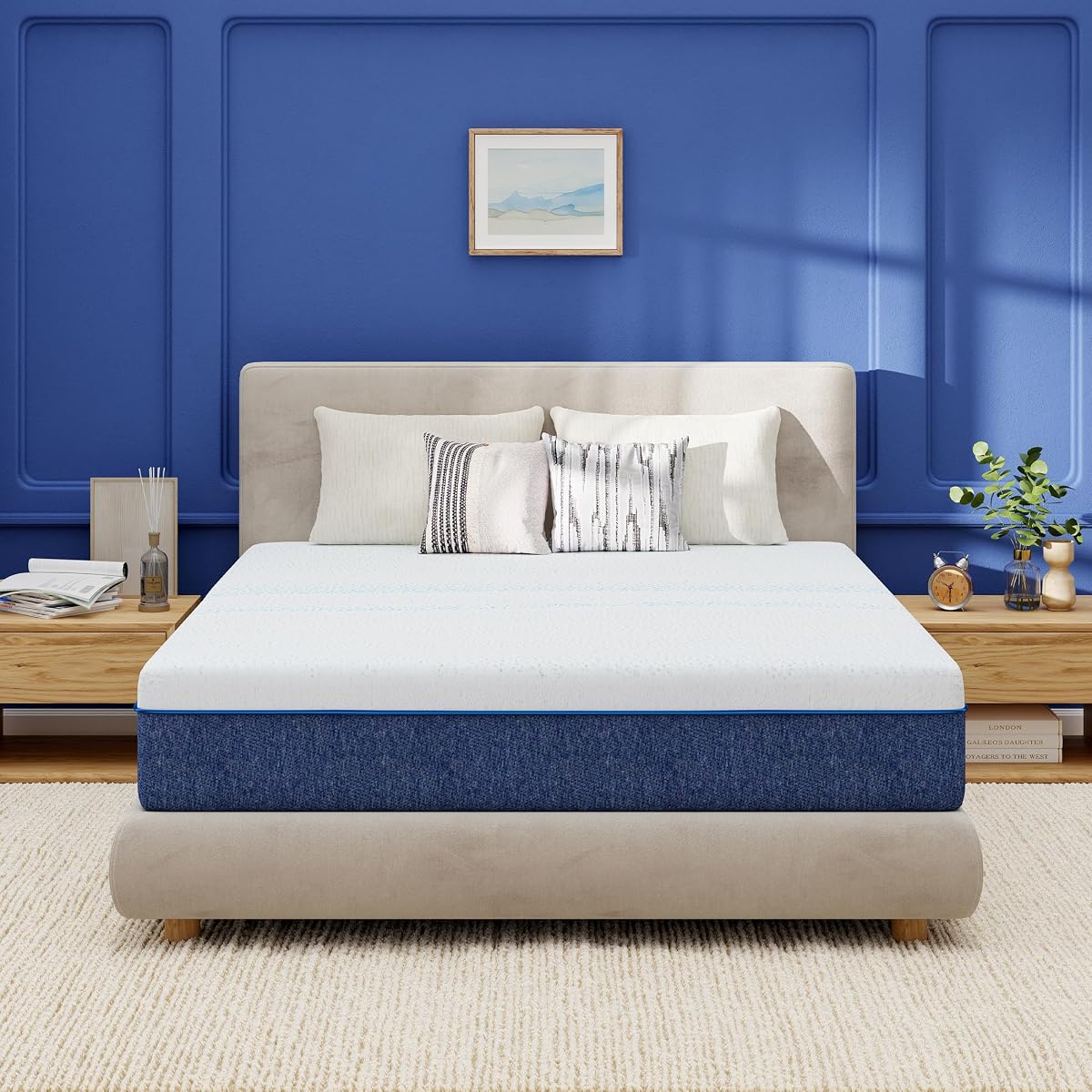 EGOHOME 10 Inch Full Gel Memory Foam Mattress with Charcoal Medium Firm