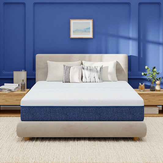 EGOHOME 10 Inch Full Gel Memory Foam Mattress with Charcoal Medium Firm