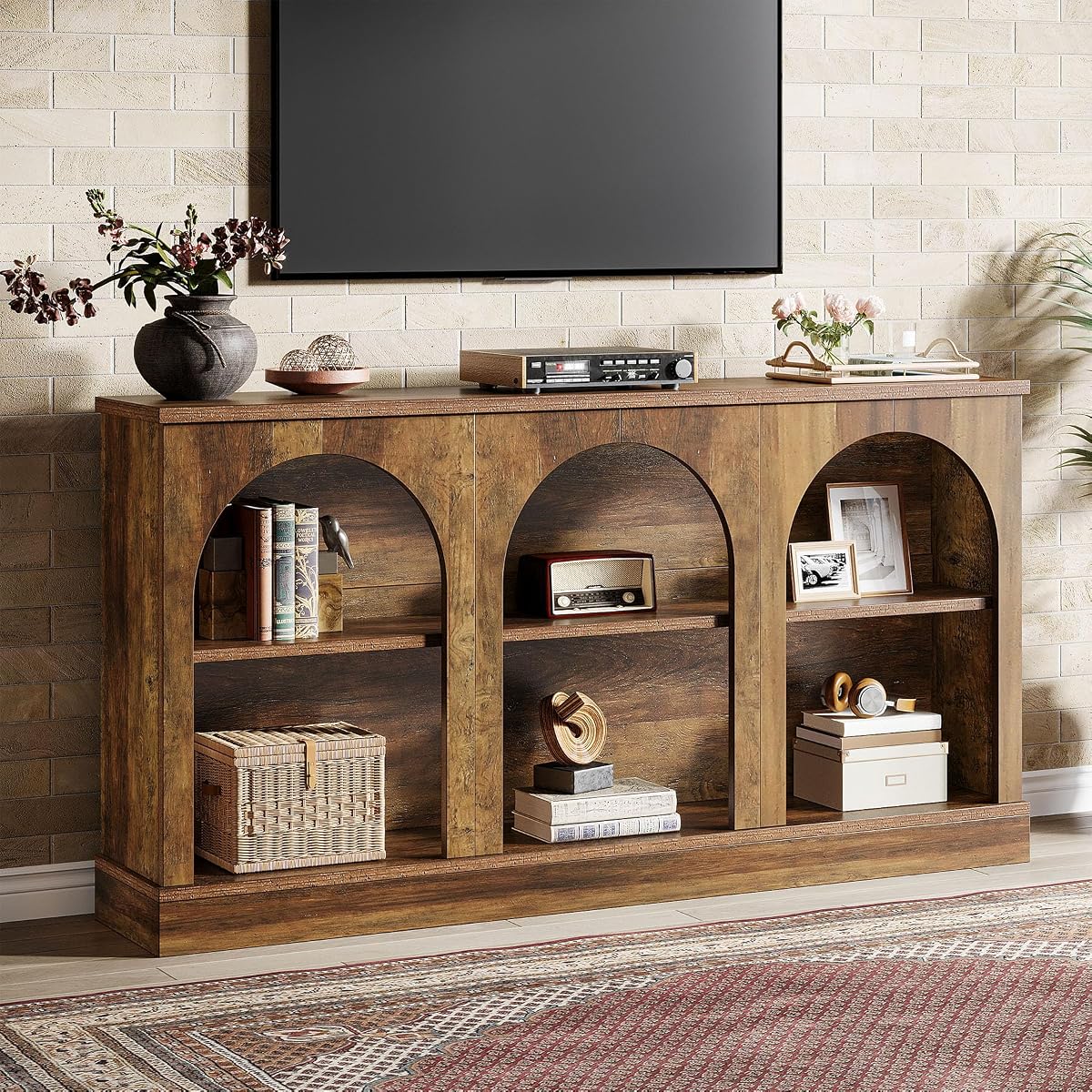 Tribesigns 63-Inch Arched Tall TV Stand for 55/60/65 Inch TVs